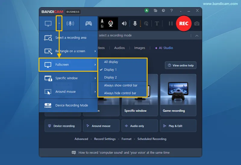 Always show control bar option