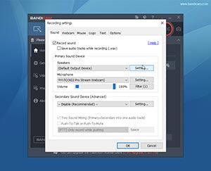 Bandicam - Sound Recording Setting Sound Recording Setting