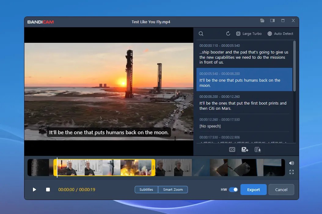 Video playback, transcription, and editing