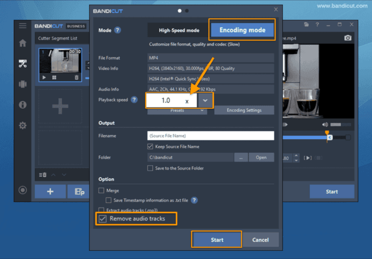 change the video speed