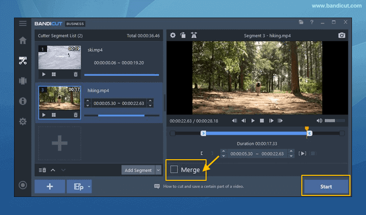 video merge option off