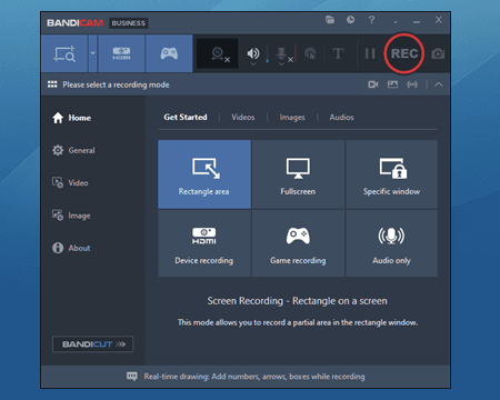 Bandicam interface