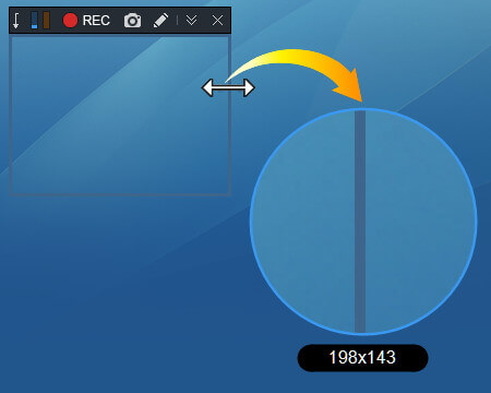 Magnifier size and scale in screen Recording Mode
