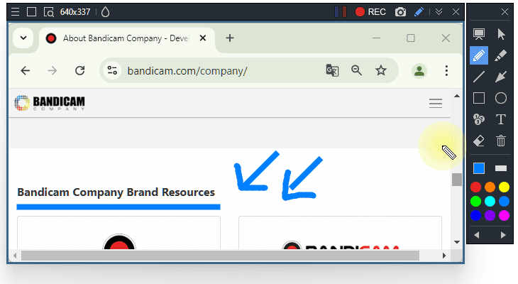 Move the recording screen while drawing