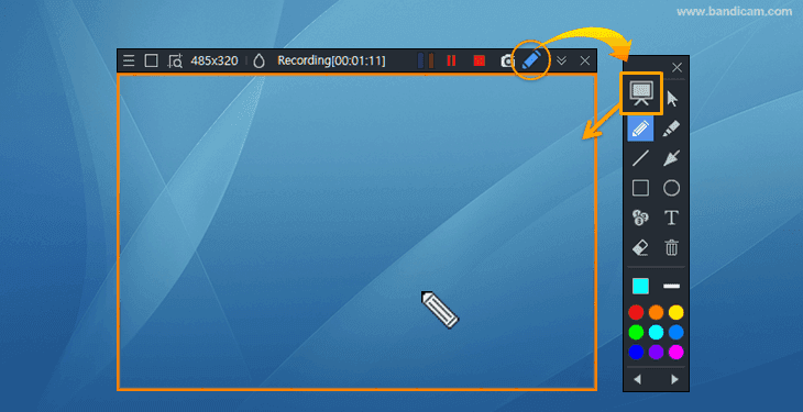 Bandicam, Fullscreen recording