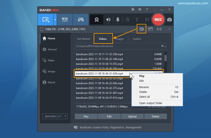 select file