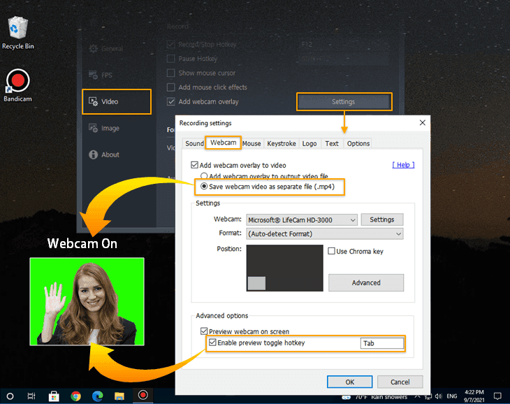 Facecam Screen Recorder, Add your face to the video