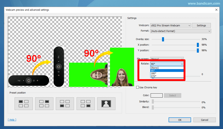 rotate webcvam, flip webcam horizontally, portrait