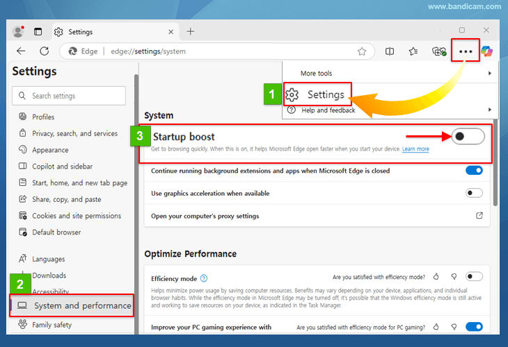 edge, startup boost option