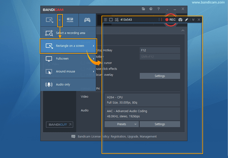 How to make YouTube shorts, Bandicam