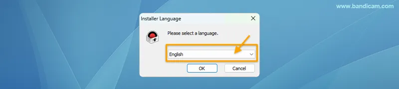 Select the installer language