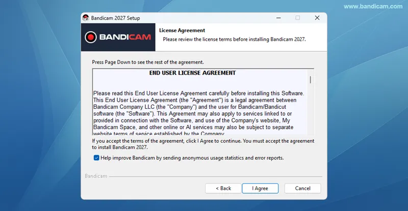 Bandicam license agreement