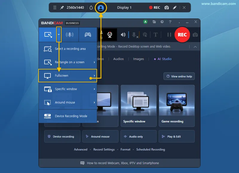 Thêm lớp phủ webcam ở chế độ Toàn màn