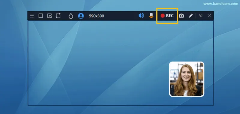 REC button in Rectangle area mode