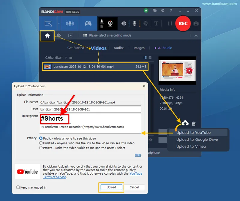Add the Shorts tag before uploading