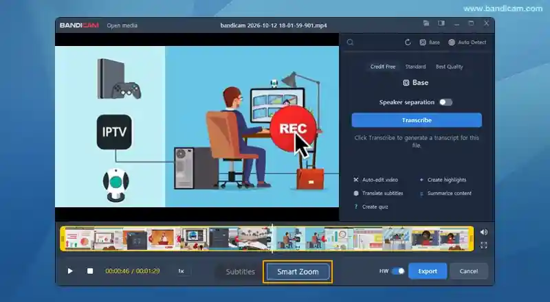 Bandicam Smart Zoom demo