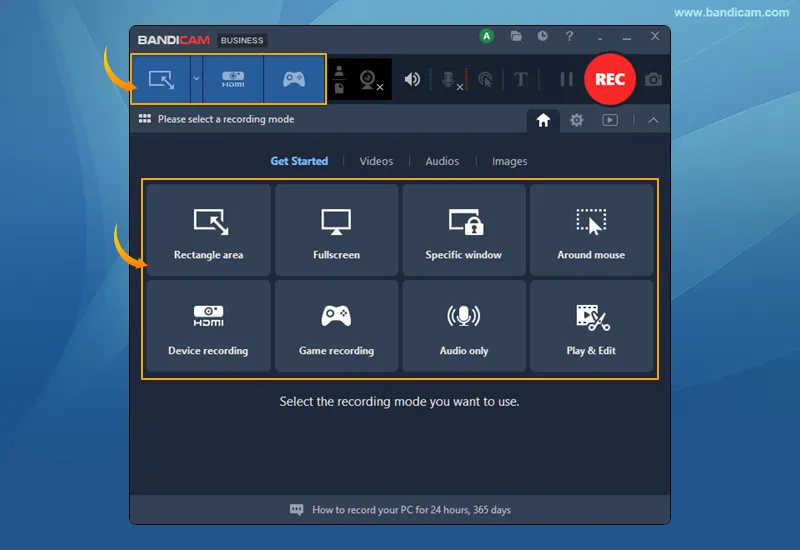 Bandicam recording modes
