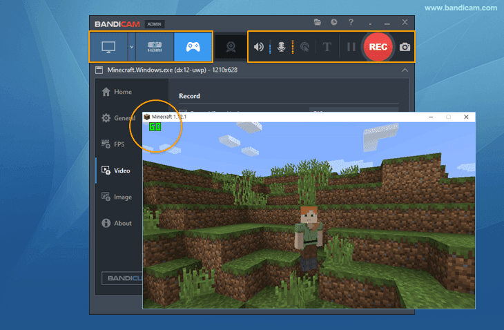 is bandicam good for recording minecraft