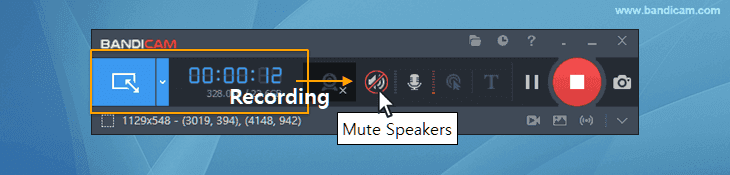 mute sounds while recording