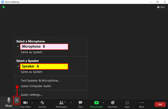 Zoom audio settings