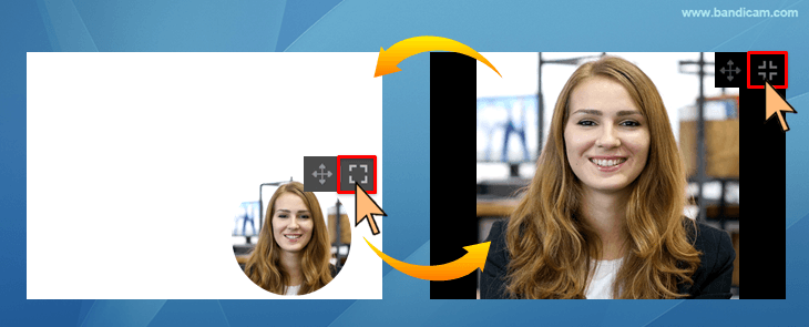 enlarge webcam screen