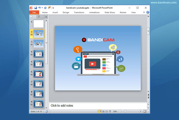PowerPoint Recording software - Bandicam Screen Recorder