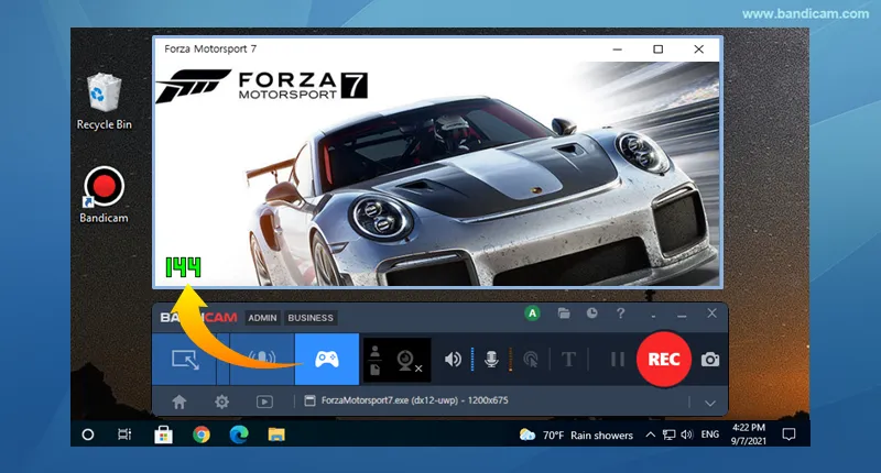 Forza Motorsport 7 detected with green FPS