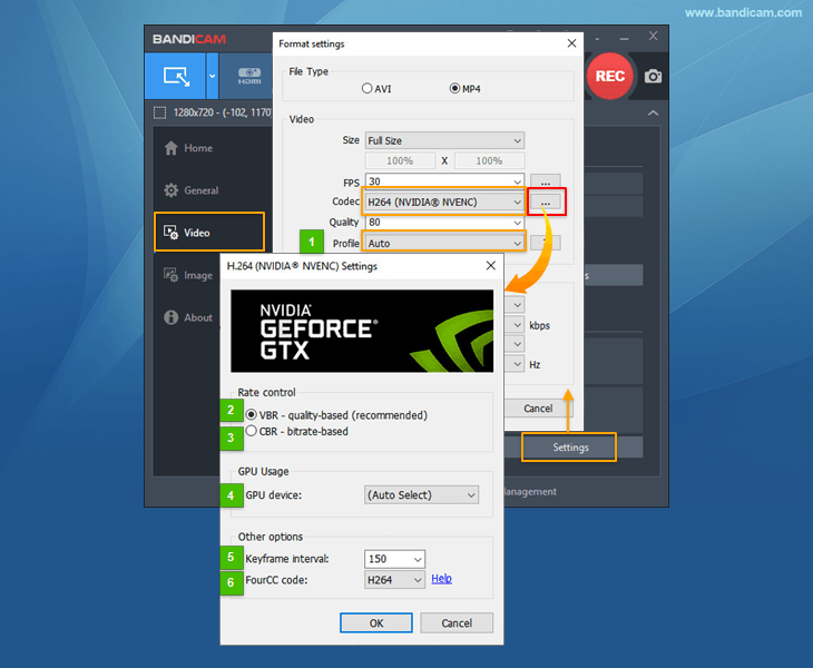 Nvidia NVENC Encoder for Screen recording H264 AV1 HEVC