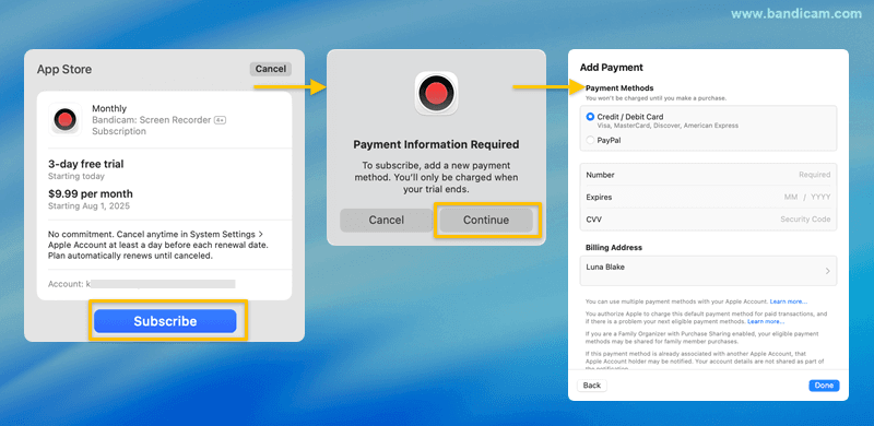 Купівля Bandicam для Mac