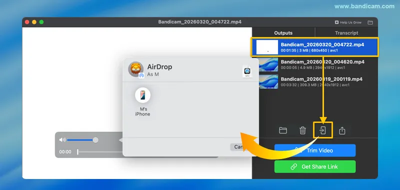 Video per AirDrop senden