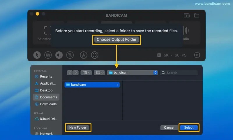 choose Bandicam Output Folder