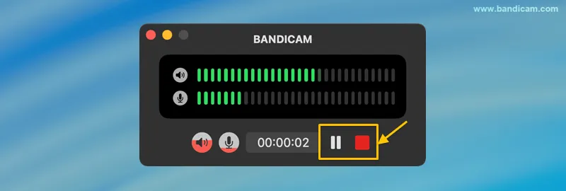 pause or stop an audio recording