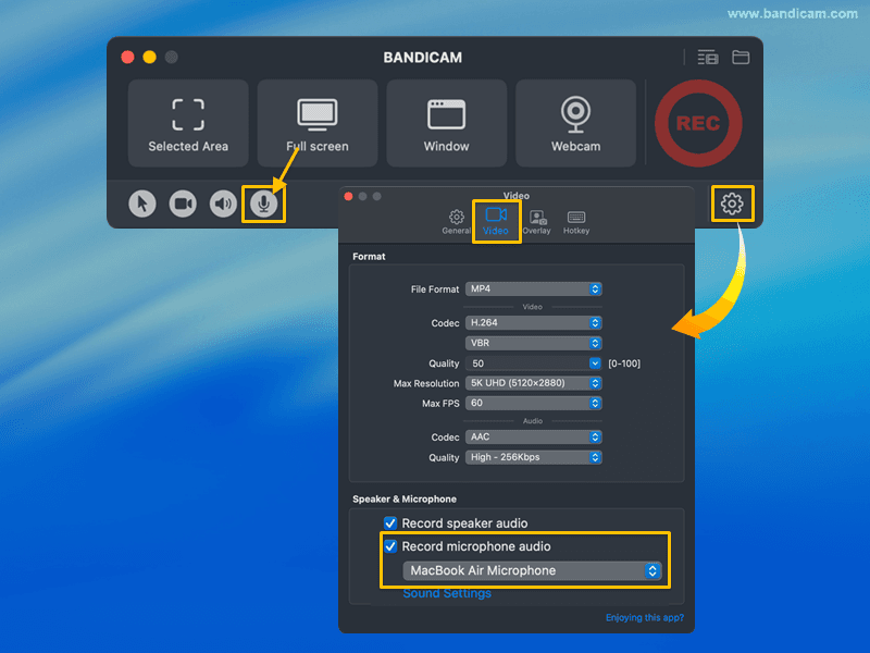 spela in röst på mac