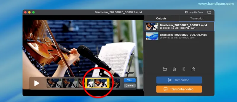 trim video on mac