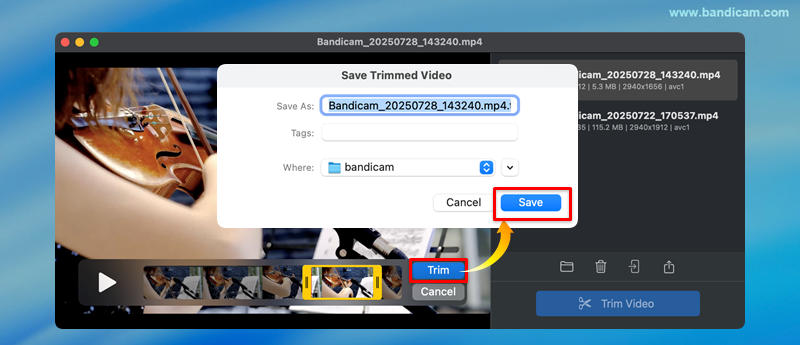 klippa video på mac, spara klippning