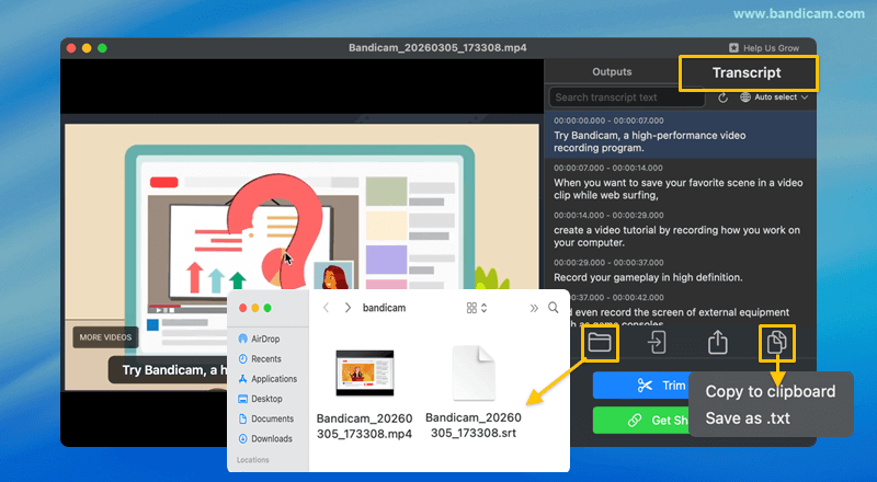 transcribe video to text
