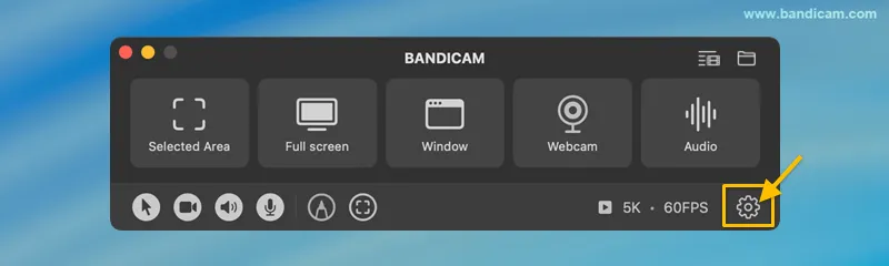 Bandicam instellingen