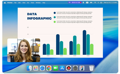 spela in skärm och ansikte på mac