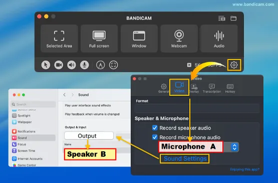 bandicam mac audio-instellingen