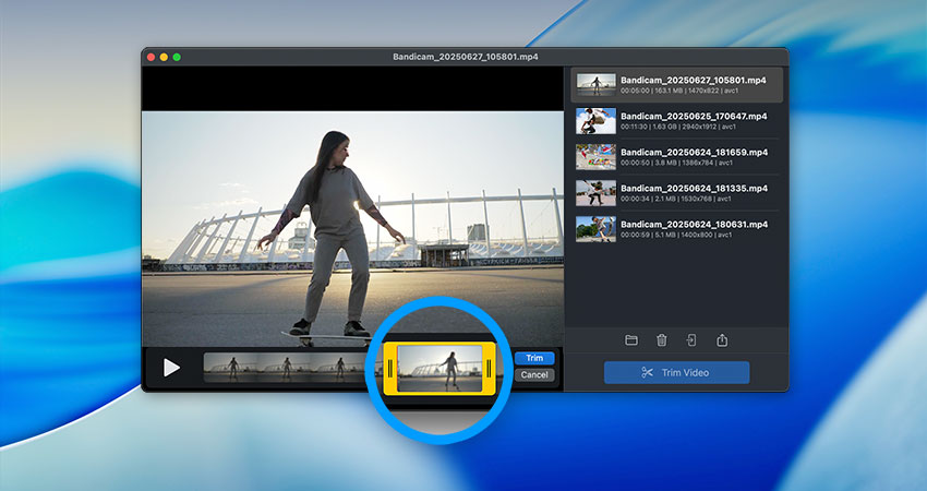 Bandicam — запис екрана й обрізання