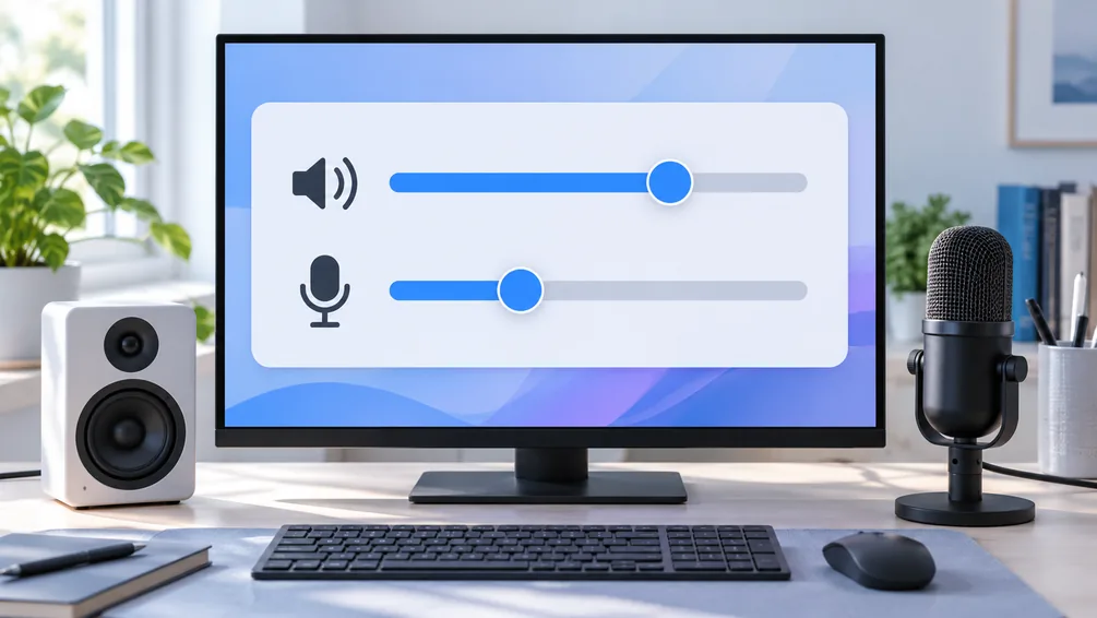 Speaker and microphone recording volume sliders