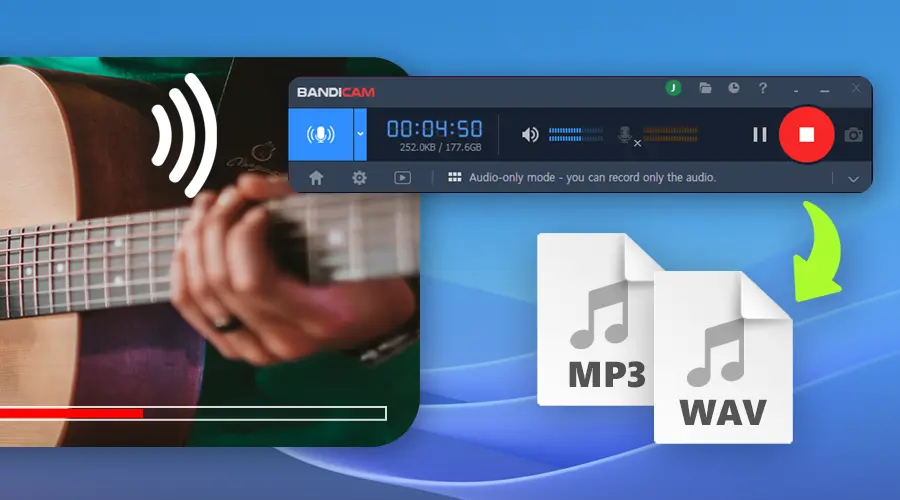 Bandicam audio recording mode for Windows