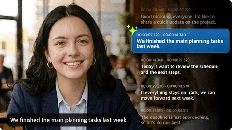 Bandicam video-to-text transcription with subtitles