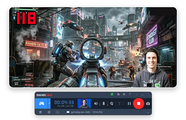 Brezplačen snemalnik iger - Bandicam